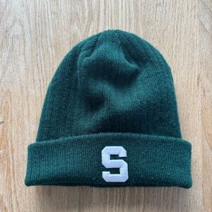 Michigan State Spartans green and white beanie